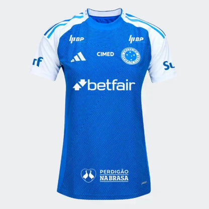 Cruzeiro Women's adidas  2025/26 Home Jersey with Sponsor Logos