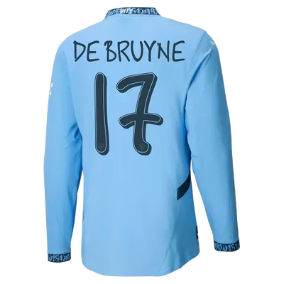 #17 De Bruyne Manchester City Home Jersey 2024/2025 Long Sleeve
