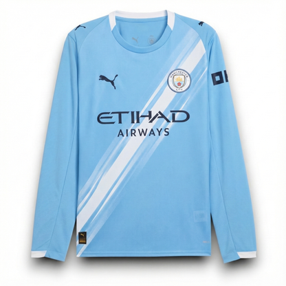 Manchester City Player Home Jersey 2025/26 Long Sleeve