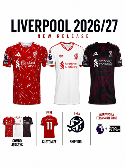 Combo Liverpool 3 Jerseys 26/27 for $89.90 Free Shipping Worldwide